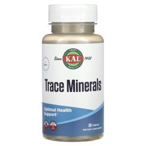 Микроэлементы, Trace Minerals, KAL, 30 таблеток