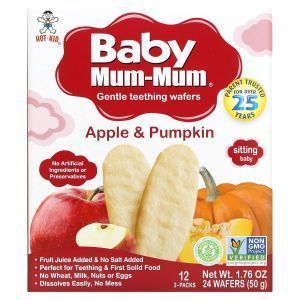 Рисовое детское печенье, яблоко, тыква, Baby Mum-Mum, Hot Kid, 54 г