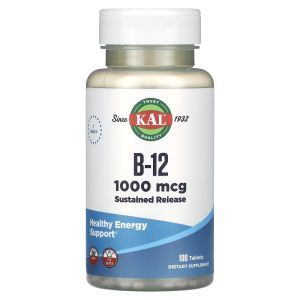 Витамин В-12, B-12, KAL, 1000 мкг, 100 таблеток
