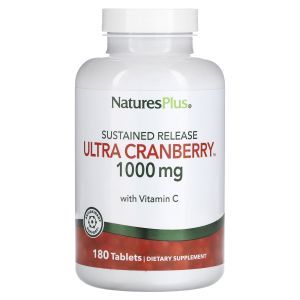 Клюква, Ultra Cranberry, NaturesPlus, 1000 мг, 180 таблеток с пролонгированным высвобождением
