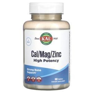Кальций/магний/цинк, Cal/Mag/Zinc, KAL, 100 таблеток
