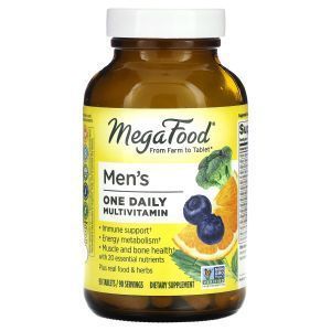 Витамины для мужчин, Men's One Daily, Mega Food, без железа, 1 в день, 90 таблеток