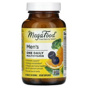 Витамины для мужчин, Men's One Daily, Mega Food, без железа, 1 в день, 60 таблеток