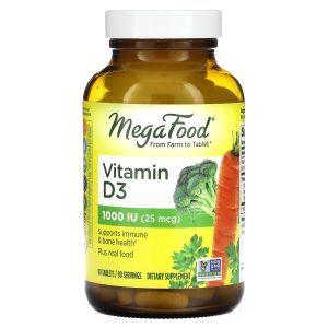 Витамин Д3, Vitamin D3, MegaFood, 1000 МЕ, 90 таблеток (Default)