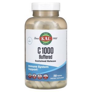 Витамин C,  C 1000, KAL, буферизированный, 1000 мг, 250 таблеток пролонгированного высвобождения