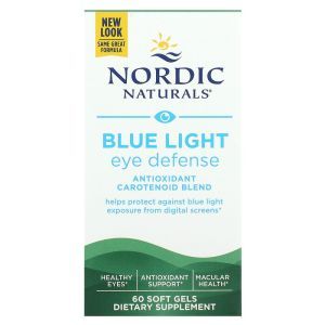Защита глаз от синего света, Blue Light Eye Defense, Nordic Naturals,60 гелевых капсул
