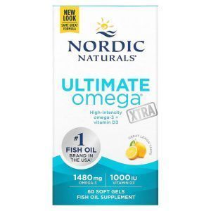 Экстра Омега-3, Ultimate Omega Xtra, Nordic Naturals, лимон, 1000 мг, 60 капсул