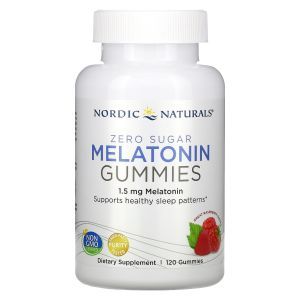 Мелатонін без цукру, Melatonin Gummies, Nordic Naturals, малина, 1,5 мг, 120 жувальних цукерок