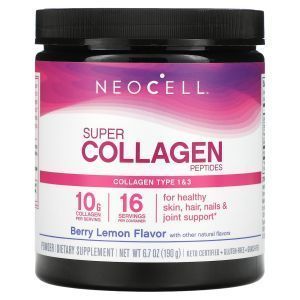 Супер Коллаген, Тип 1 и 3, Collagen, Neocell, ягодный лимон, 6600 мг, 190 г