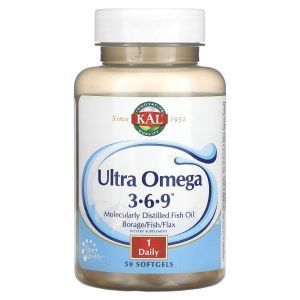 Омега 3-6-9, Ultra Omega 3-6-9, KAL, 50 гелевых капсул