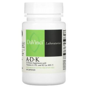 Витамин А, Д-3 и К-2, Vitamins A, D & K, DaVinci Laboratories of Vermont, 60 капсул