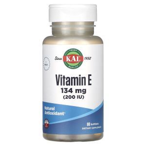 Витамин Е, Vitamin E, KAL, 134 мг (200 МЕ), 90 гелевых капсул

