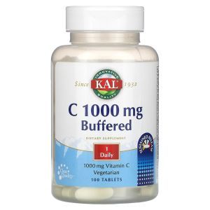 Витамин C,  C 1000 mg Buffered, KAL, буферизированный, 1000 мг, 100 таблеток
