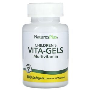 Мультивитамины для детей, Children's Vita-Gels Multivitamin, NaturesPlus, вкус апельсина, 180 гелевых капсул 