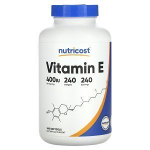 Витамин Е, Vitamin E, Nutricost, 400 МЕ, 240 гелевых капсул