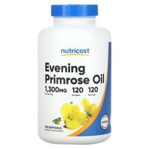 Масло вечерней примулы, Evening Primrose Oil, Nutricost, 1300 мг, 120 гелевых капсул