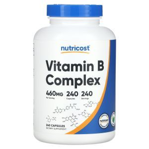 Комплекс витаминов группы В, Vitamin B Complex, Nutricost, 460 мг, 240 капсул