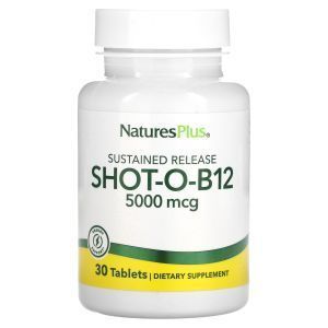 Витамин В12, Shot-O-B12, NaturesPlus, 5000 мкг, 30 таблеток

