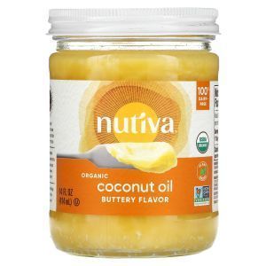 Кокосовое масло, Coconut Oil, Buttery Flavor, органик, Nutiva, 414 мл