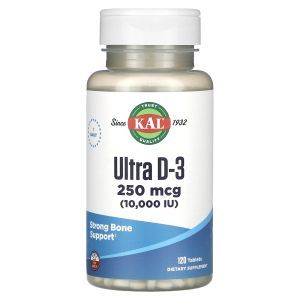 Витамин Д-3, Ultra D-3, KAL, 250 мкг (10 000 МЕ), 120 таблеток
