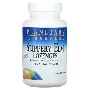 Скользкий вяз, Slippery Elm Lozenges, Planetary Herbals, без вкуса, 150 мг, 200 леденцов