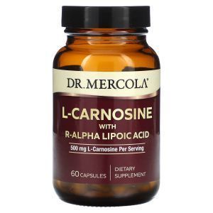 L-карнозин с R-альфа-липоевой кислотой, L-Carnosine with R-Alpha Lipoic Acid, Dr. Mercola, 250 мг, 60 капсул