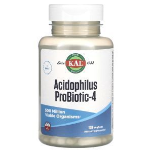 Ацидофильный пробиотик-4, Acidophilus Probiotic-4, KAL,100 растительных капсул
