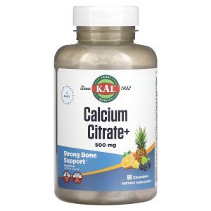Цитрат кальция, Calcium Citrate, KAL, фруктовый вкус, 60  жевательных конфет