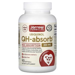 Убихинол, QH-Absorb, Jarrow Formulas, 200 мг, 90 гелевых капсул
