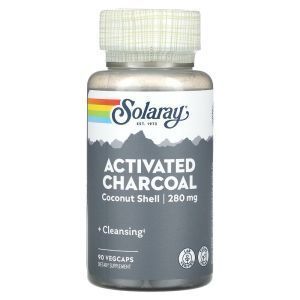 Активированный уголь, Activated Charcoal, Solaray, 280 мг, 90 капсул