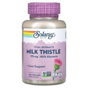 Расторопша, Milk Thistle, Solaray, экстракт семян, 175 мг, 120 капсул (Default)