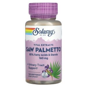 Со пальметто, экстракт ягод, Saw Palmetto, Solaray, 160 мг, 120 гелевых капсул