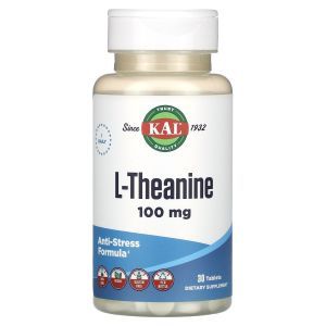 L-теанин, L-Theanine, KAL, 100 мг, 30 таблеток
