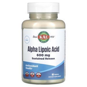 Альфа-липоевая кислота, Alpha Lipoic Acid, KAL, 600 мг, 60 таблеток 
