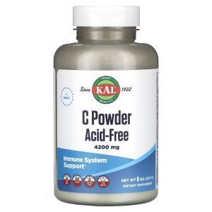 Витамин С, C Powder, KAL, не кислотный, порошок, 4200 мг, 227 г
