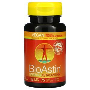 Гавайский астаксантин, BioAstin, Nutrex Hawaii, 12 мг, 75 вегетарианских капсул