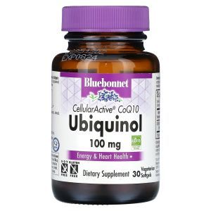 Убихинол CoQ10, CellularActive CoQ10, Bluebonnet Nutrition, 100 мг, 30 вегетарианских гелевых капсул