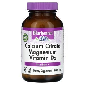 Кальций цитрат, магний, витамин D3, Calcium Citrate Magnesium Vitamin D3, Bluebonnet Nutrition, 90 каплет
