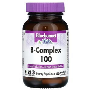 Витамины группы В-100, B-Complex 100, Bluebonnet Nutrition, 100 вегетарианских капсул 
