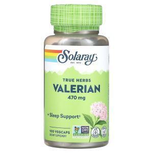 Валериана, Valerian, Solaray, 100 капсул