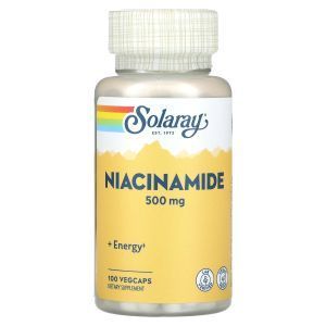 Ниацинамид, Niacinamide, Solaray, 500 мг, 100 капсул (Default)