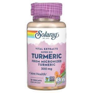 Экстракт куркумы, Super Bio Turmeric, Vital Extracts, Solaray, 300 мг, 30 растительных капсул