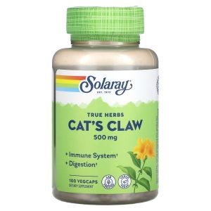 Кошачий коготь, экстракт коры, Cat's Claw, Solaray, для веганов, 500 мг, 100 капсул