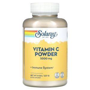 Витамин С, Vitamin C, Solaray, 5000 мг, порошок, 227 г