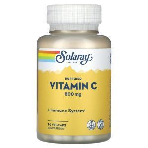 Витамин С, Buffered Vitamin C, Solaray, буферизованный, 800 мг, 90 растительных капсул