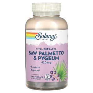 Пиджеум и Со пальметто, Pygeum & Saw Palmetto, Solaray, 420 мг, 240 растительных капсул