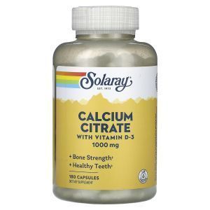 Цитрат кальция + Д3, Calcium Citrate Vitamin D-3, Solaray, 250 мг, 180 капсул