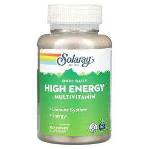 Мультивитамины для энергии без железа, Multi-Vita-Min, Solaray, 1 в день, 90 капсул