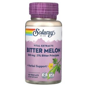 Горькая дыня, Bitter Melont, Vital Extracts, Solaray, 500 мг, 60 растительных капсул