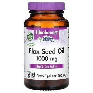 Масло семян льна, Flax Seed Oil, Bluebonnet Nutrition, 1000 мг, 100 гелевых капсул 